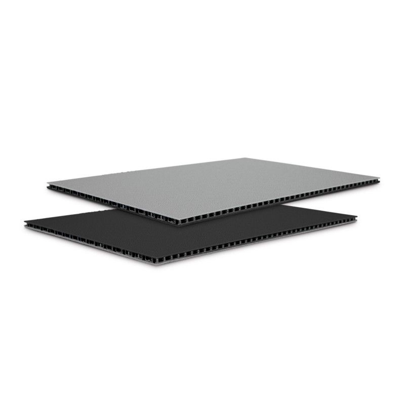 Adam Hall Hardware 0546 BG - Płyta komorowa z polipropylenu SolidLite® czarny / szary 4,5 mm, 2500 x 1250 mm